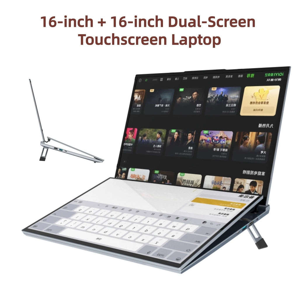 Dual-Screen 16″ + 16″ Touch Business Laptop – 32GB RAM • 1TB SSD • Windows 11