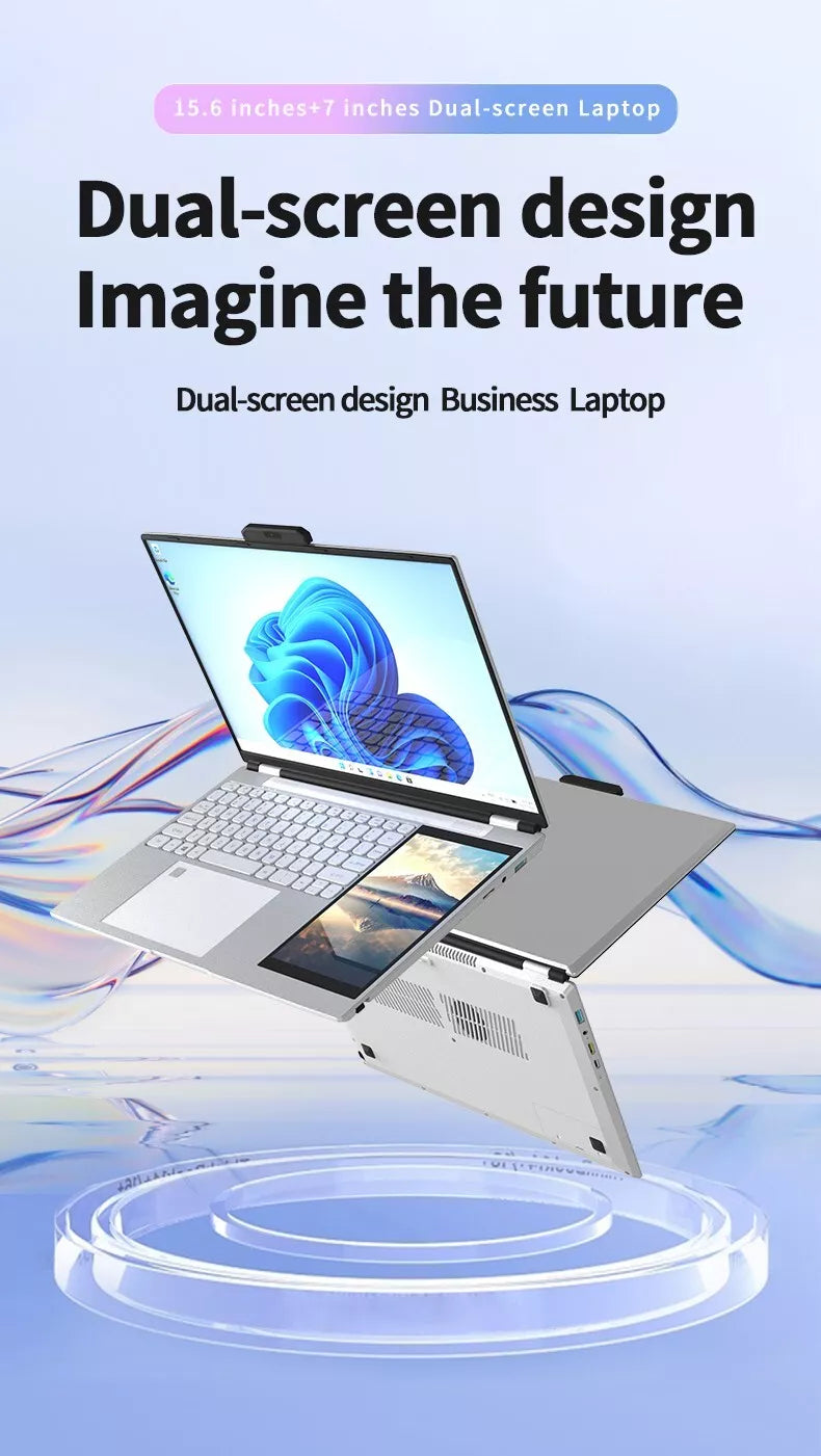 15.6″ + 7″ Dual Touchscreen Laptop – 16GB RAM | 1TB SSD | 180° Opening