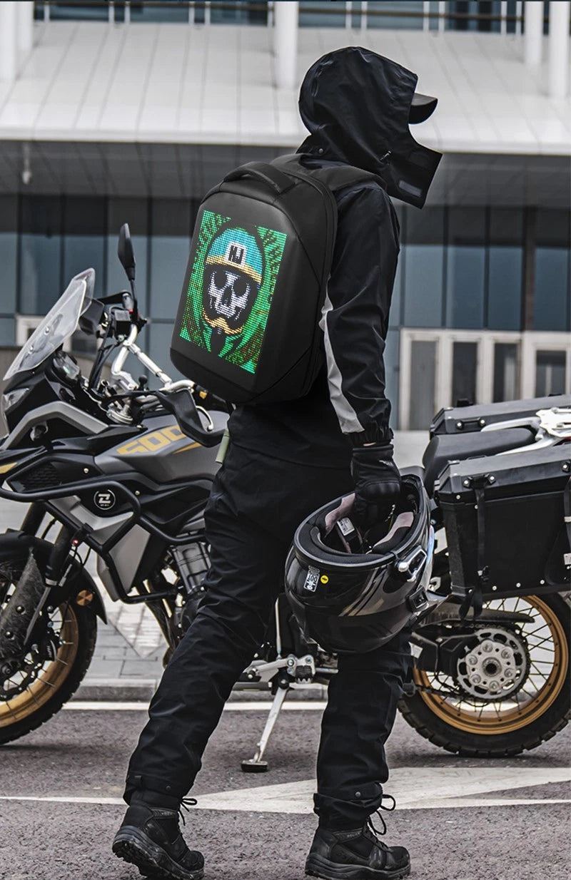 Programmable LED Display Backpack – Light-Up Digital Rucksack w/ USB + Big Storage