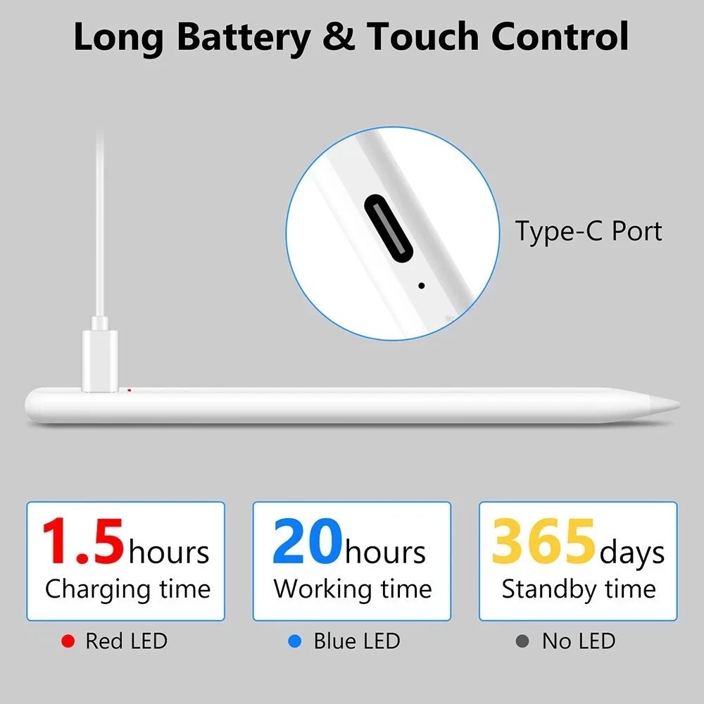Smart Magnetic iPad Pencil – Stylus Touch Pen for Apple Tablets