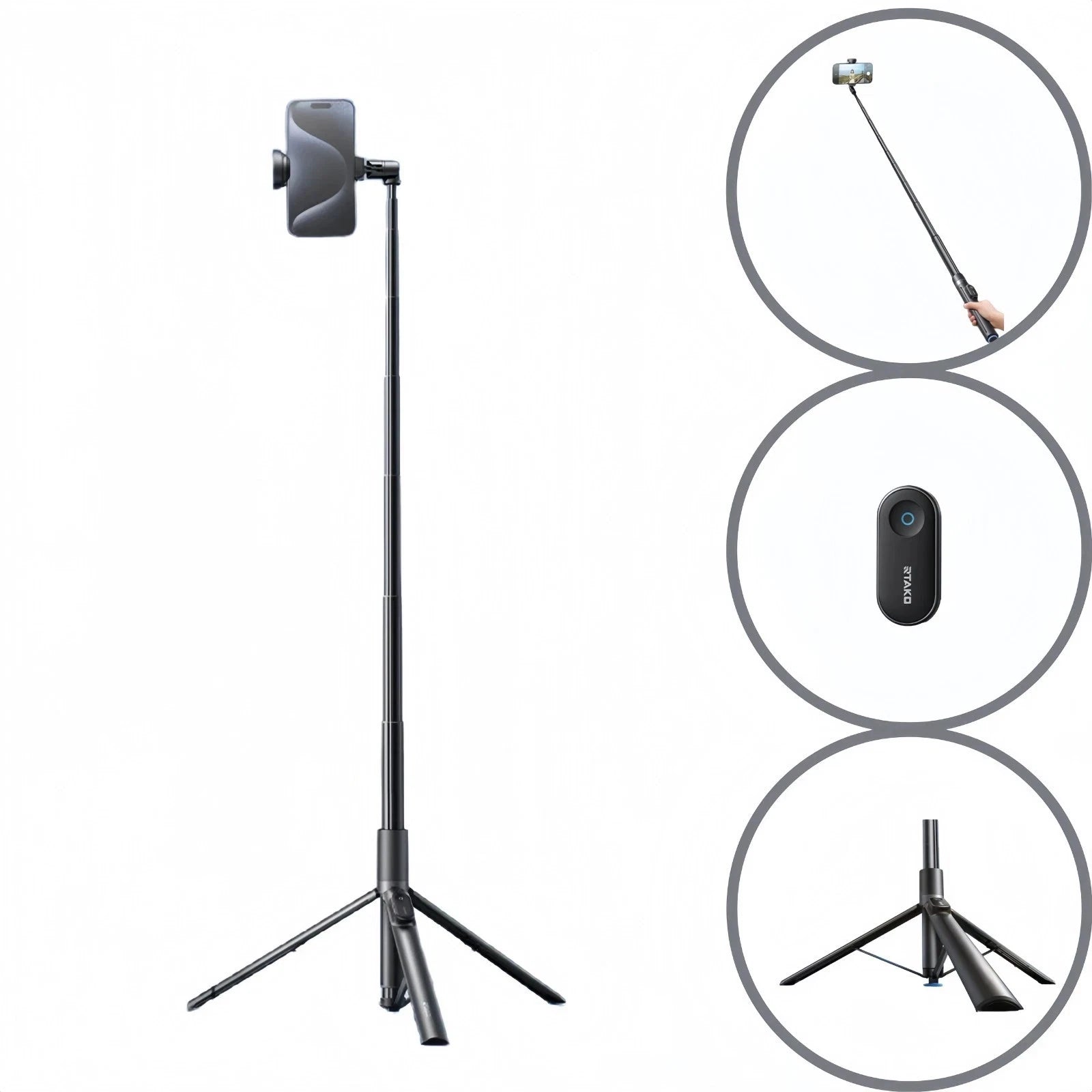 Universal Bluetooth Selfie Stick + Tripod Stand – Remote Control for Phones & Cameras