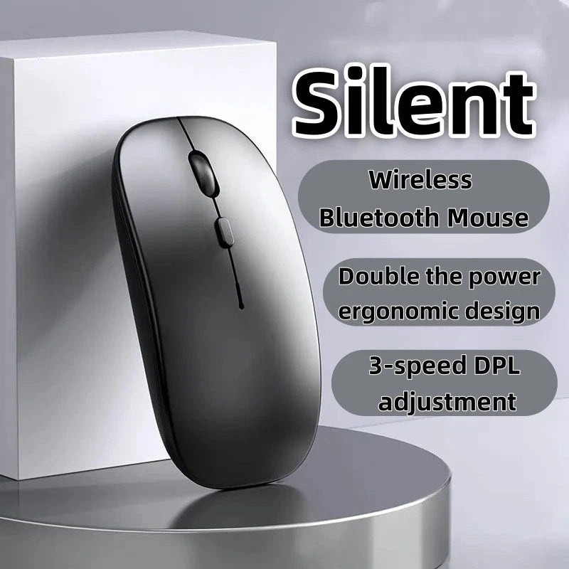 Sleek Wireless Bluetooth Mouse – Silent Click • Rechargeable • Slim Design